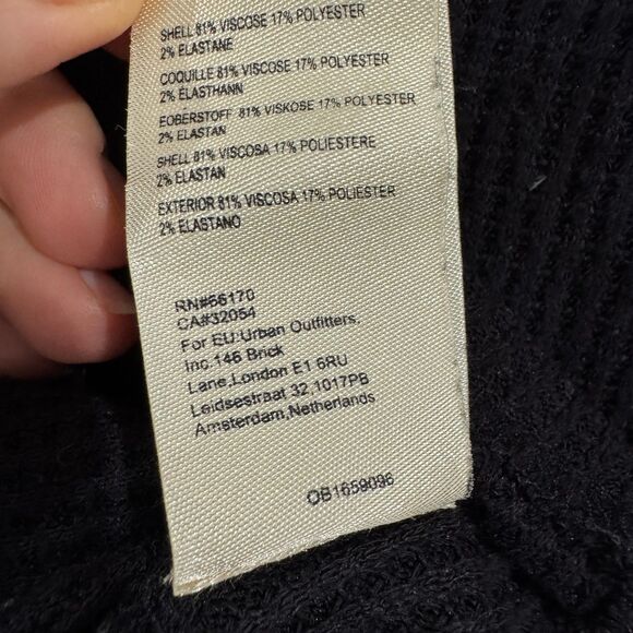 Pilcro Shirt Women's Medium Black Waffle Knit Ruffle Sleeve V Neck Top Blouse - Picture 8 of 8